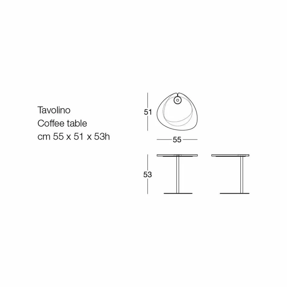 Tavolino Soggiorno in Metallo e Piano in Legno, Design di Lusso - Yassine Viadurini