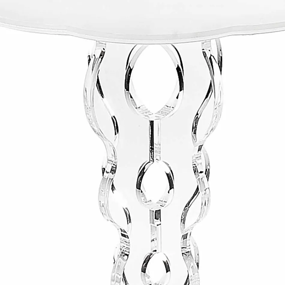 Tavolino tondo bianco diametro 36cm design moderno Janis,made in Italy Viadurini