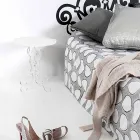 Tavolino tondo bianco diametro 36cm design moderno Janis,made in Italy Viadurini