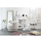 Tavolino tondo bianco diametro 50cm design moderno Janis,made in Italy Viadurini