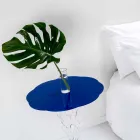 Tavolino tondo blu diametro 50 cm design moderno Janis, made in Italy Viadurini