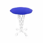 Tavolino tondo blu diametro 50 cm design moderno Janis, made in Italy Viadurini
