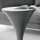 Tavolino Tondo da Caffè Forma a Barca in Metallo e Vetro Acidato - Imbarco Viadurini