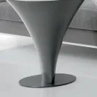 Tavolino Tondo da Caffè Forma a Barca in Metallo e Vetro Acidato - Imbarco Viadurini