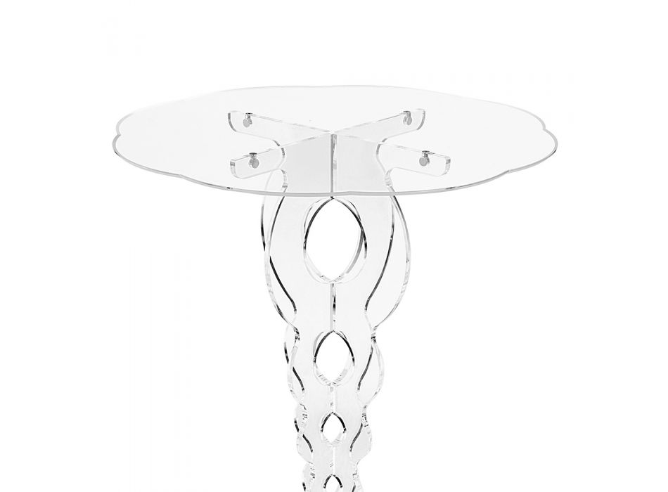 Tavolino Tondo da Caffè in Plexiglass Trasparente 2 Dimensioni - Fosforo Viadurini