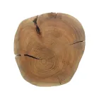 Tavolino Tondo da Caffè in Tronco di Legno e Acciaio Homemotion - Tancredi Viadurini