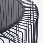 Tavolino Tondo da Salotto in Acciaio Verniciato e Vetro Temperato - Apuleio Viadurini