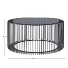 Tavolino Tondo da Salotto in Acciaio Verniciato e Vetro Temperato - Apuleio Viadurini