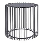 Tavolino Tondo da Salotto in Acciaio Verniciato e Vetro Temperato - Apuleio Viadurini