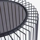 Tavolino Tondo da Salotto in Acciaio Verniciato e Vetro Temperato - Apuleio Viadurini