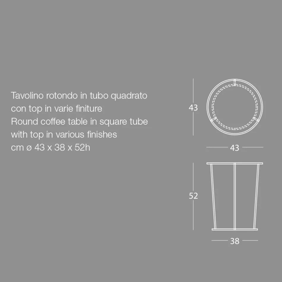 Tavolino Tondo da Salotto Moderno in Metallo Colorato Made in Italy - Raphael Viadurini