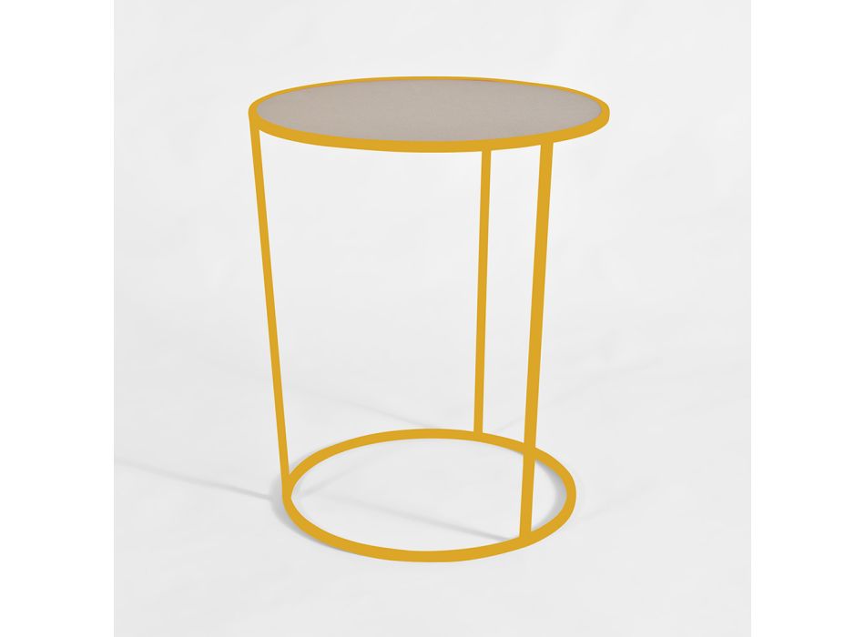 Tavolino Tondo da Salotto Moderno in Metallo Colorato Made in Italy - Raphael Viadurini