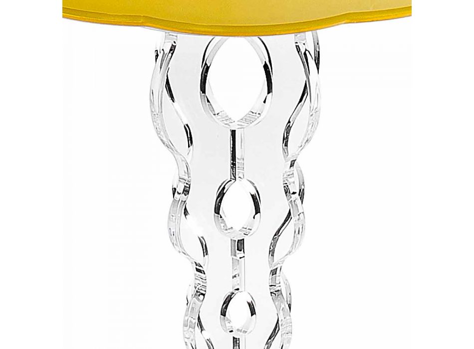 Tavolino tondo giallo diametro 36cm design moderno Janis,made in Italy Viadurini