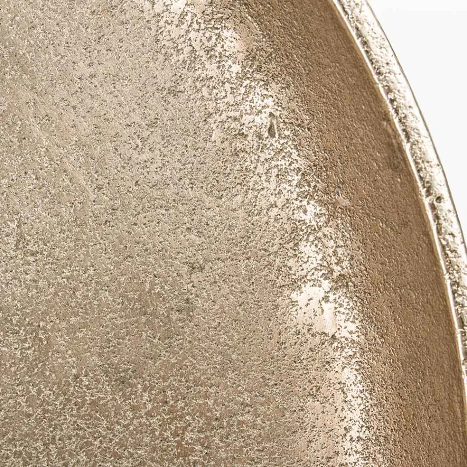 Tavolino Tondo in Alluminio Placcato e Anticato Vintage Homemotion - Smemo Viadurini