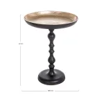 Tavolino Tondo in Alluminio Placcato e Anticato Vintage Homemotion - Smemo Viadurini