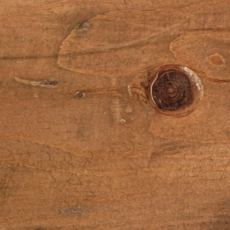 Tavolino Tondo in Legno e Acciaio Riciclati Bianco o Grigio - Genoveffa Viadurini