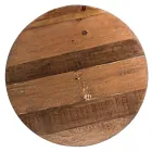 Tavolino Tondo in Legno e Acciaio Riciclati Bianco o Grigio - Genoveffa Viadurini