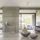 Tavolino Tondo in Legno e Acciaio Riciclati Bianco o Grigio - Genoveffa Viadurini