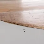 Tavolino Tondo in Legno e Acciaio Riciclati Bianco o Grigio - Genoveffa Viadurini