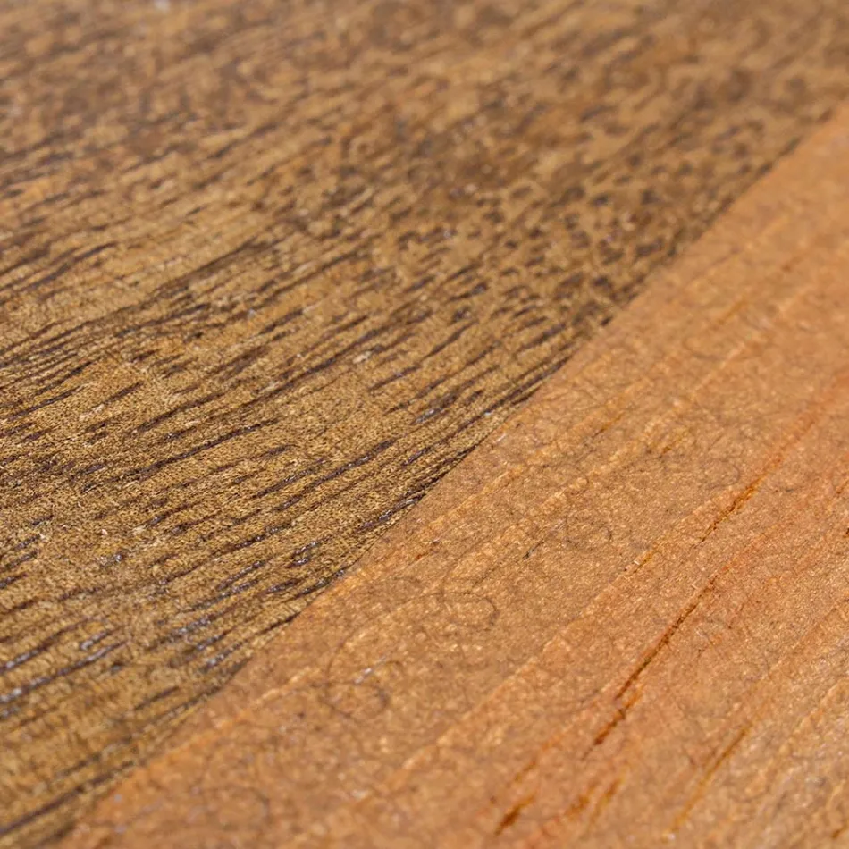 Tavolino Tondo in Legno e Acciaio Riciclati Bianco o Grigio - Genoveffa Viadurini