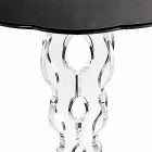 Tavolino tondo nero diametro 36 cm design moderno Janis, made in Italy Viadurini