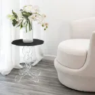 Tavolino tondo nero diametro 36 cm design moderno Janis, made in Italy Viadurini