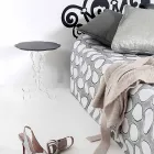 Tavolino tondo nero diametro 36 cm design moderno Janis, made in Italy Viadurini