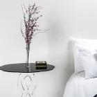 Tavolino tondo nero diametro 50 cm design moderno Janis, made in Italy Viadurini