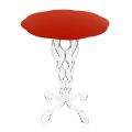 Tavolino tondo rosso diametro 36 cm design moderno Janis,made in Italy