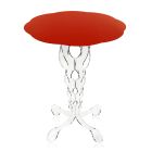 Tavolino tondo rosso diametro 50 cm design moderno Janis,made in Italy Viadurini
