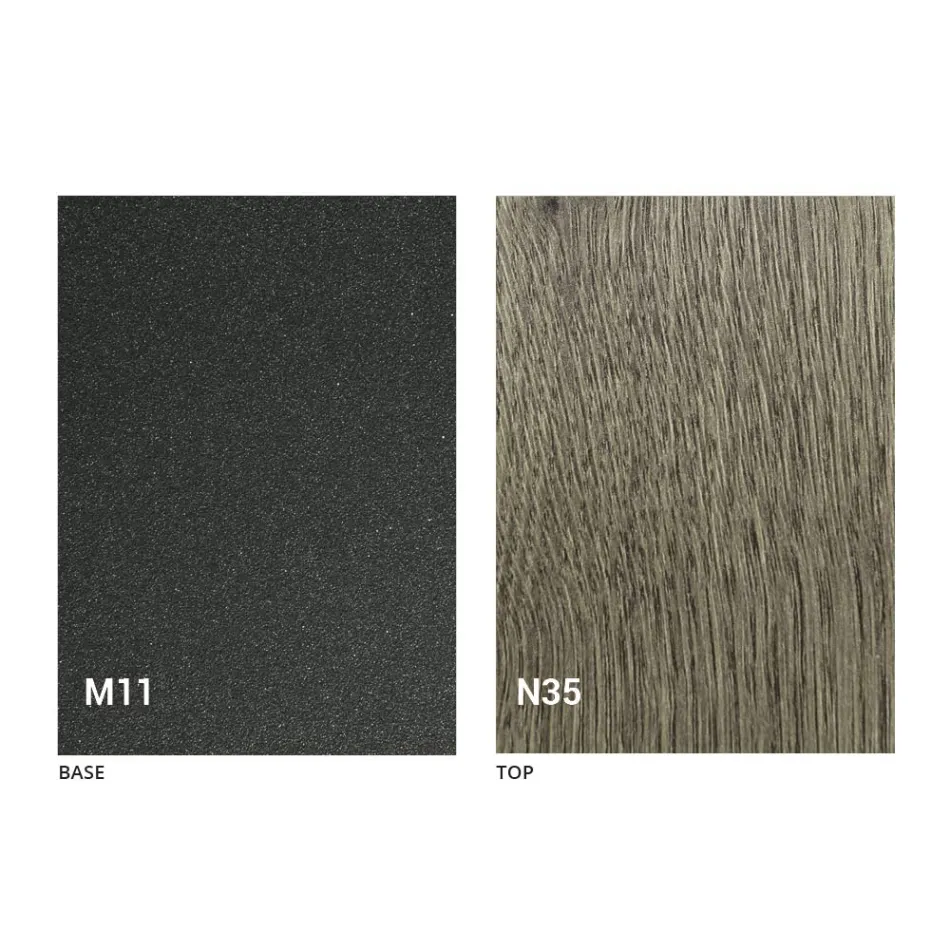 Tavolino Trasformabile con Piano in Legno e Base Metallo Made in Italy - Pesco Viadurini