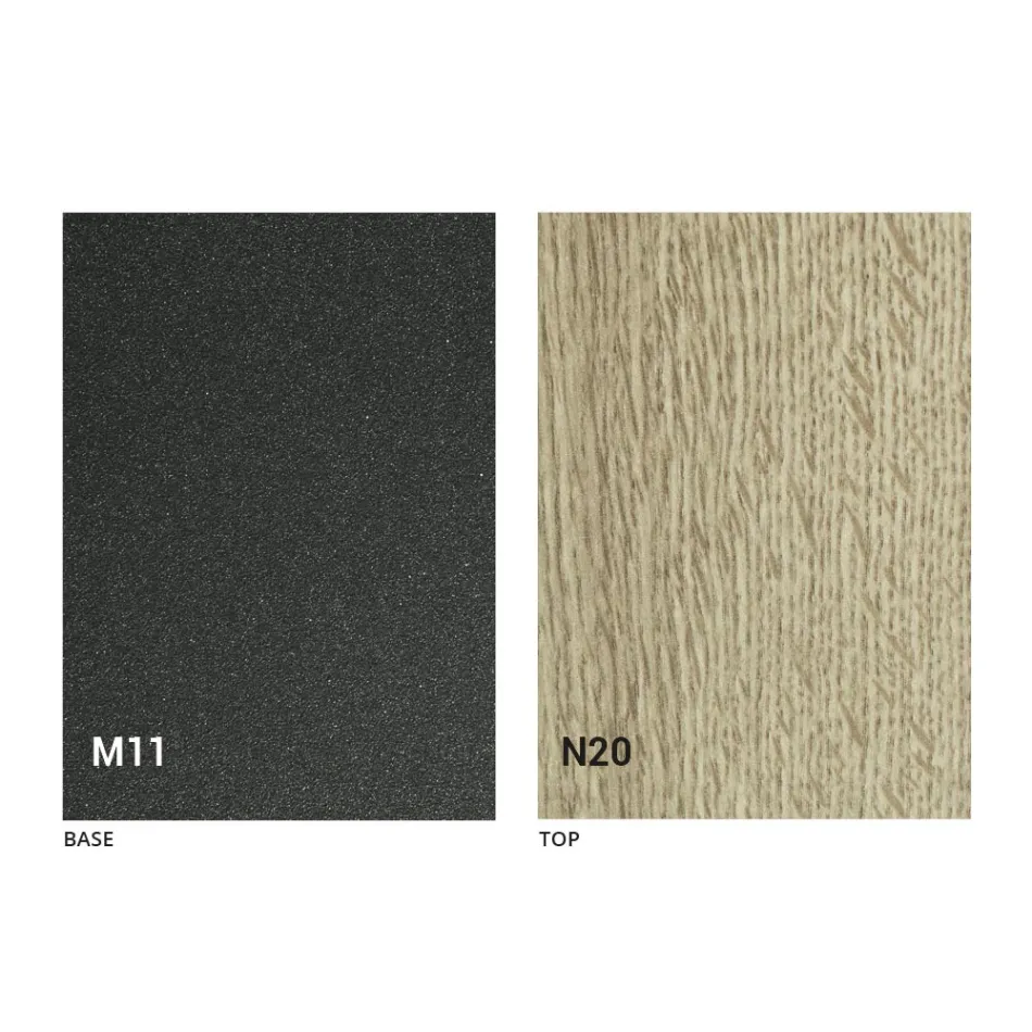 Tavolino Trasformabile con Piano in Legno e Base Metallo Made in Italy - Pesco Viadurini