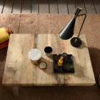 Tavolino Trasformabile di Design in Legno e Metallo Nero Made in Italy - Niverio Viadurini