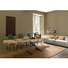 Tavolino Trasformabile di Design in Legno e Metallo Nero Made in Italy - Niverio Viadurini