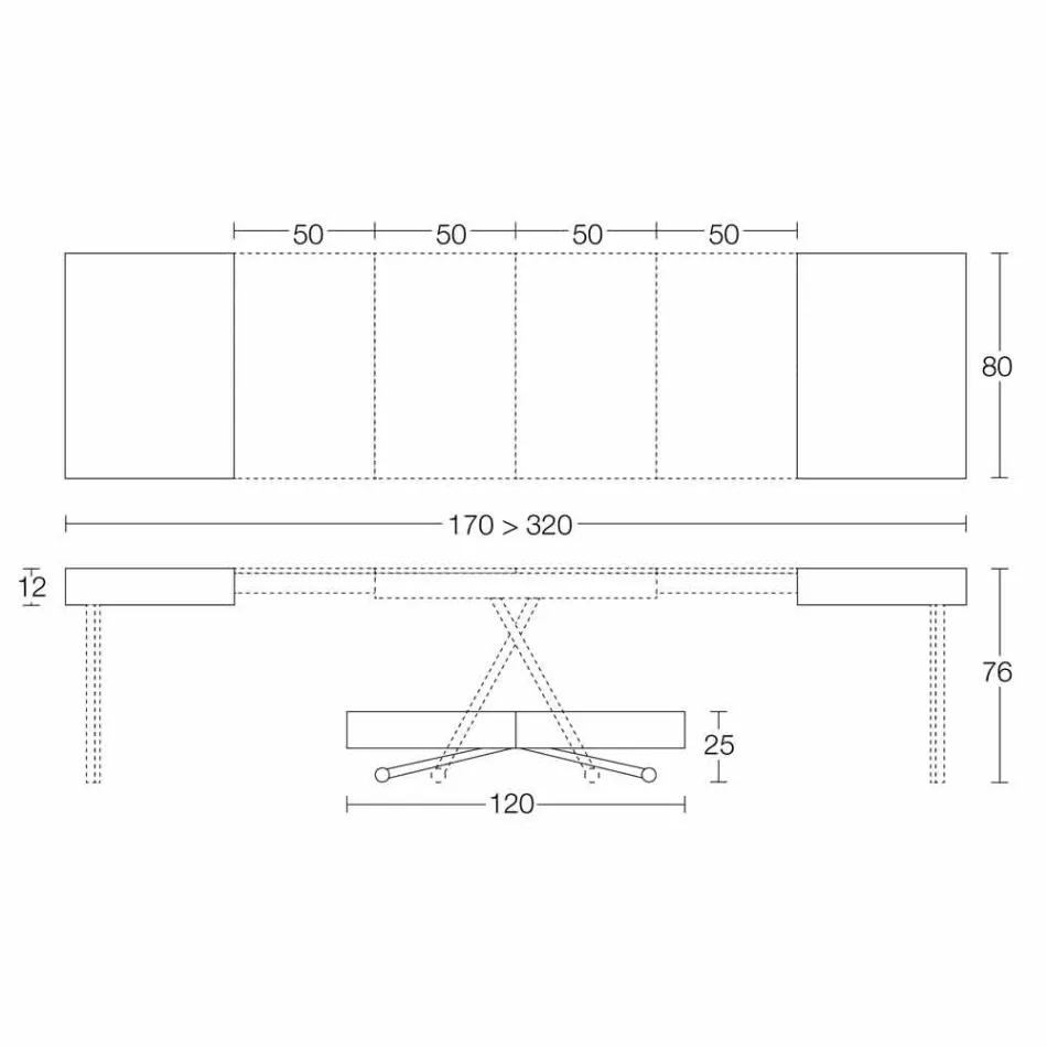 Tavolino Trasformabile di Design in Legno e Metallo Nero Made in Italy - Niverio Viadurini