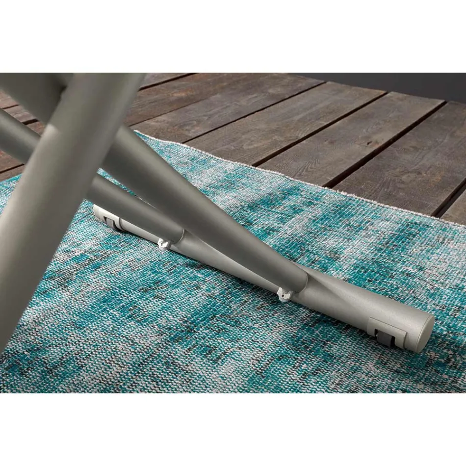 Tavolino Trasformabile in Metallo e Ceramica Design Made in Italy - Saturn Viadurini