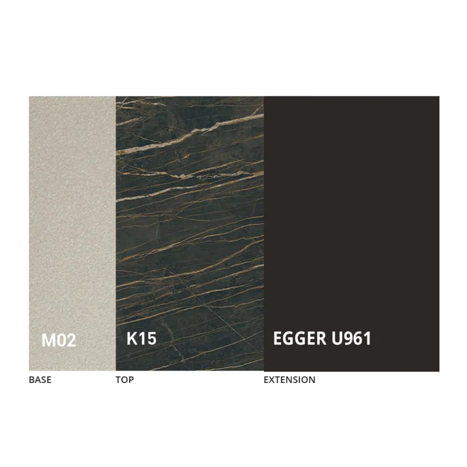 Tavolino Trasformabile in Metallo e Ceramica Design Made in Italy - Saturn Viadurini