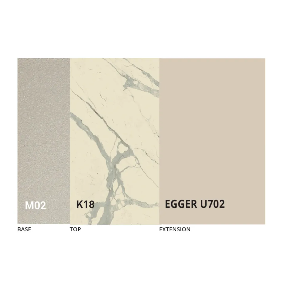 Tavolino Trasformabile in Metallo e Ceramica Design Made in Italy - Saturn Viadurini