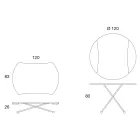 Tavolino Trasformabile in Tavolo da Pranzo Tondo Metallo e Vetro - Giordana Viadurini