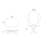 Tavolino Trasformabile in Tavolo da Salotto in Metallo e Vetro - Giordano Viadurini