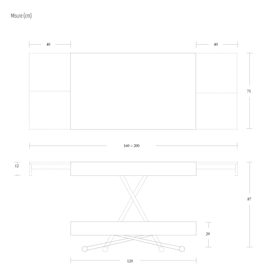 Tavolino Trasformabile in Tavolo Metallo e Legno Made in Italy - Polaris Viadurini