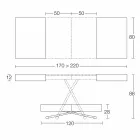 Tavolino Trasformabile Moderno con Piano Effetto Malta Made in Italy - Patroclo Viadurini