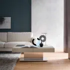 Tavolino Trasformabile Moderno con Piano Effetto Malta Made in Italy - Salomon Viadurini