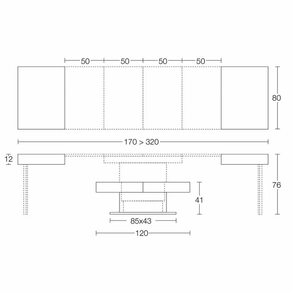 Tavolino Trasformabile Moderno con Piano Effetto Malta Made in Italy - Salomon Viadurini