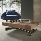 Tavolino Trasformabile Moderno in Legno e Metallo, Made in Italy - Spirit Viadurini