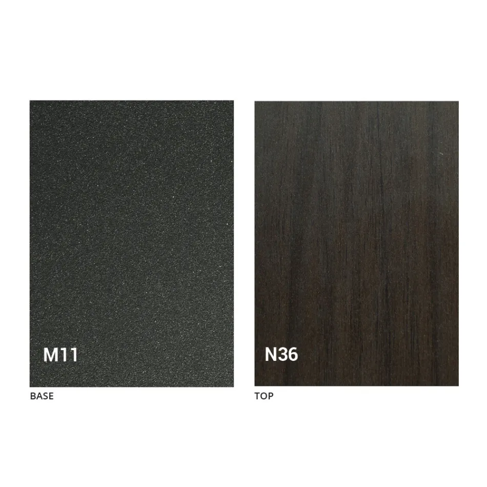 Tavolino Trasformabile Moderno Metallo Grafite e Piano in Legno - Sistocle Viadurini