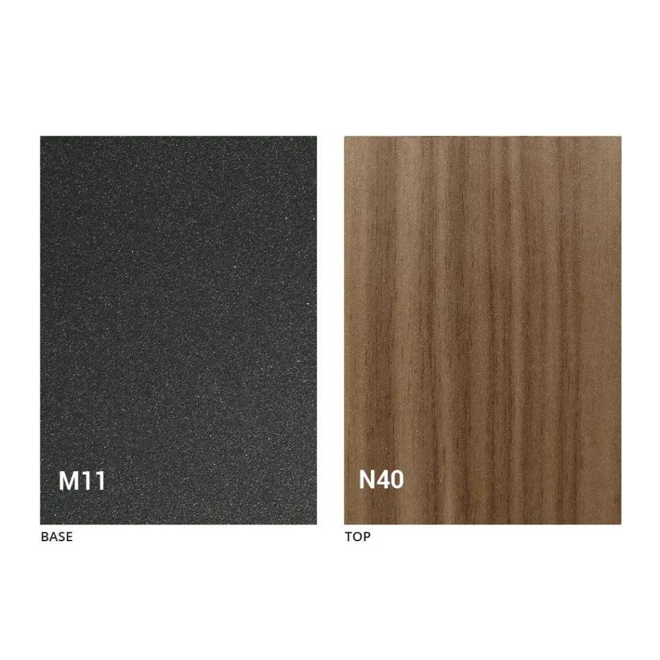 Tavolino Trasformabile Moderno Metallo Grafite e Piano in Legno - Sistocle Viadurini