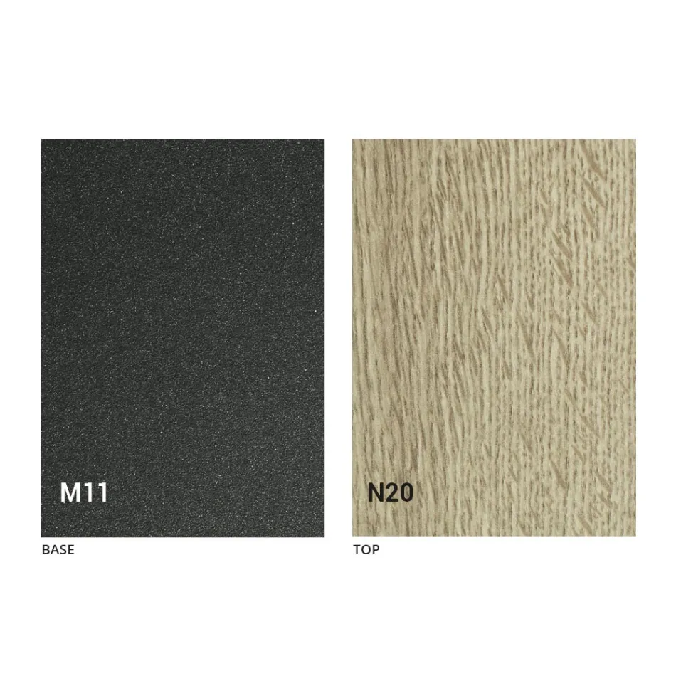 Tavolino Trasformabile Moderno Metallo Grafite e Piano in Legno - Sistocle Viadurini