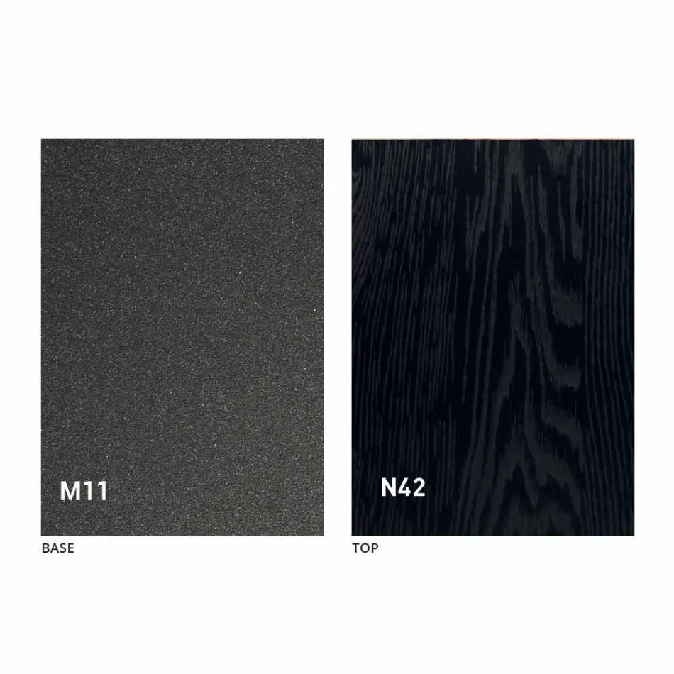 Tavolino Trasformabile Moderno Metallo Grafite e Piano in Legno - Sistocle Viadurini