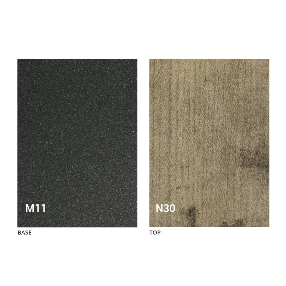 Tavolino Trasformabile Moderno Metallo Grafite e Piano in Legno - Sistocle Viadurini